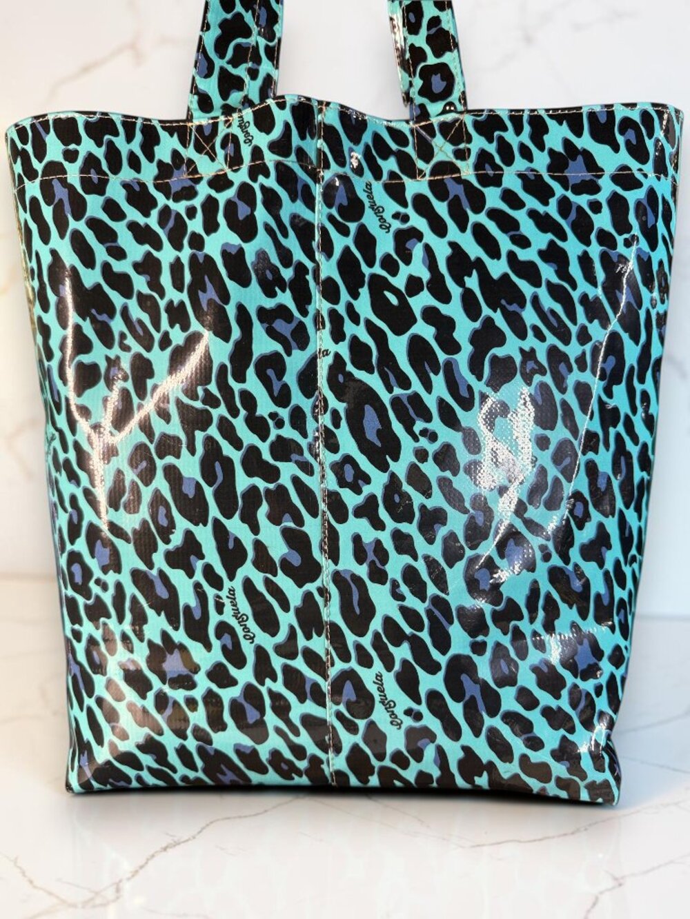 Consuela “Blue Jag” Grab ’N Go Basic Bag Turquoise Leopard Tote - Picture 7 of 16